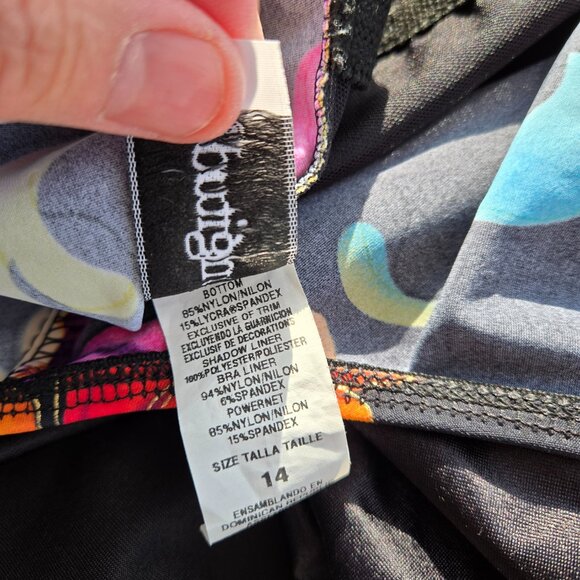 One piece colorful floral bathing suit by Longitude. Size 14 - Picture 9 of 10